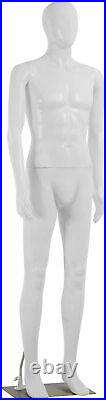 73'' Detachable Male Mannequin Realistic Full Body Torso Dress Form withMetal Base