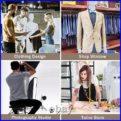 73 Full Body Realistic Male Mannequin Display Head Turns Dress Form With Base