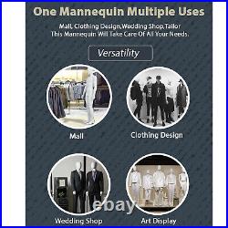 73 Inch Male Mannequin Full Body Dress Form Sewing Manikin Adjustable With Base