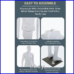 73 Inch Male Mannequin Full Body Dress Form Sewing Manikin Adjustable With Base