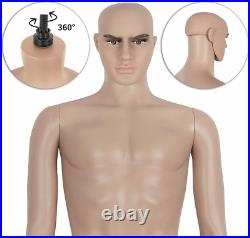 73 Inches Full Body Realistic Mannequin Display Head Turns Dress Form with Base