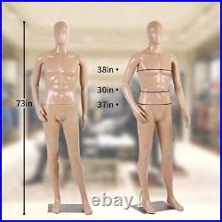 73 Male Full Body Realistic Mannequin Adult Dummy Mannequin Detachable withBase