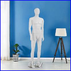 73 Male Mannequin Detachable Realistic Full Body Dress Form Metal Base White