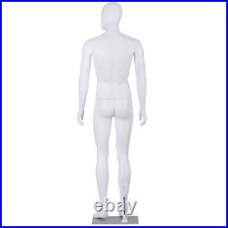 73 Male Mannequin Full Body Dress Form Realistic Display Head with Base White