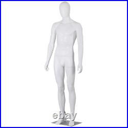 73 Male Mannequin Full Body Dress Form Realistic Display Head with Base White