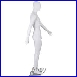 73 Male Mannequin Full Body Dress Form Realistic Display Head with Base White