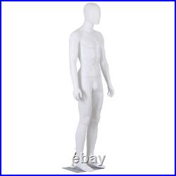 73 Male Mannequin Full Body Dress Form Realistic Display Head with Base White