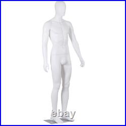 73 Male Mannequin Full Body Dress Form Realistic Display Head with Base White
