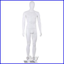 73 Male Mannequin Full Body Dress Form Realistic Display Head with Base White