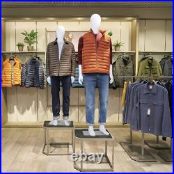 73 Male Mannequin Full Body Dress Form Realistic Display Head with Base White