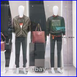 73 Male Mannequin Full Body Dress Form Realistic Display Head with Base White