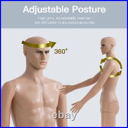 73 Male Mannequin Full Body Realistic Mannequin Display Head Turns Dress Form