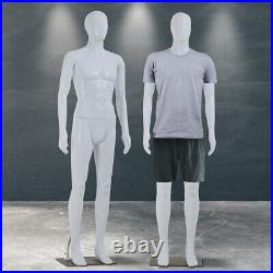 73 Male Mannequin Metal Base Detachable Realistic Full Body Dress Form White