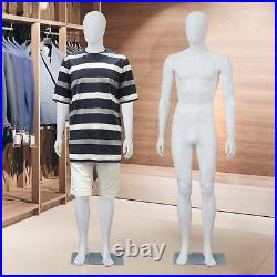 74 in Male Full Body Mannequin Realistic Display Head Turns Dress Form withBase