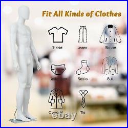 74 in Male Full Body Mannequin Realistic Display Head Turns Dress Form withBase