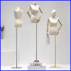 AMSXNOO Female Dress Form Mannequin, Milk Fiber Body Mannequin Torso with Height