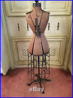 ANTIQUE early 1900's INDUSTRIAL RETAIL Mannequin Dress Form model cast iron BASE