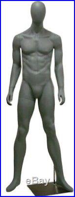 Abstract Male Mannequin, Matte Grey, Egghead Style, Made of Fiberglass (m10ag)