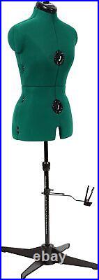 Adjustable Dress Form Expandable Metal Pole Allows Customization Medium Green