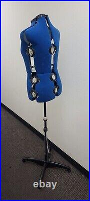 Adjustable Dress Form Female Mannequin Torso Stand Blue