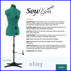Adjustable Dress Form For Sewing Full Figure Female Mannequin Torso Base Small