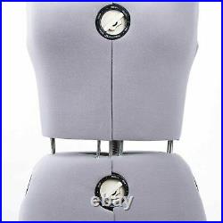 Adjustable Dress Form Large 13 Dials Sewing Female Mannequin Torso Grey Stand L
