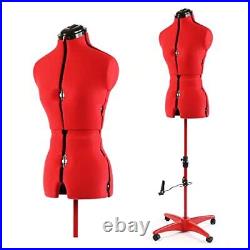 Adjustable Dress Form Mannequin for Sewing Female Size 6-14, Pinnable Small Red