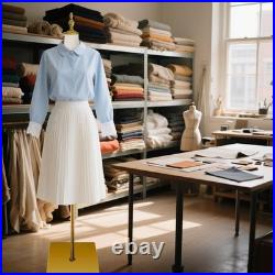 Adjustable Female Dress Form Mannequin with Golden Metal Stand for Clothes Wi