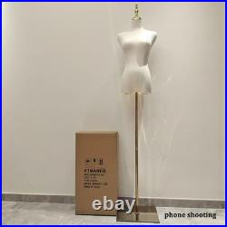 Adjustable Female Dress Form Mannequin with Golden Metal Stand for Clothes Wi