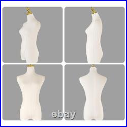 Adjustable Female Dress Form Mannequin with Golden Metal Stand for Clothes Wi