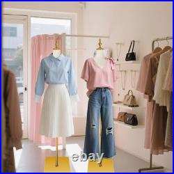 Adjustable Female Dress Form Mannequin with Golden Metal Stand for Clothes Wi