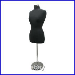 Adjustable Female Mannequin Dress Form Neck Block 22''- 43'' Black