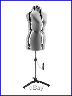 Adjustable Mannequin Dress Form Female With New Base Gray