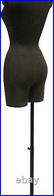Adult Female Black Dress Form Mannequin Torso with Adjustable Square Metal Base