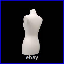 Adult Female Dress Form White Linen Mannequin Size 6-8 with Gold Rolling Base