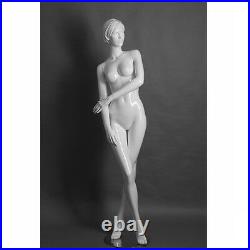 Adult Female Fiberglass Display Mannequin Glossy White Elizabeth/4