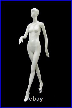 Adult Female Full Body Fiberglass Abstract Walking Fashion Mannequin with Base