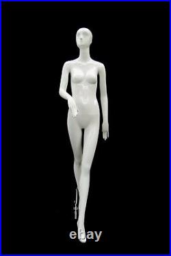 Adult Female Full Body Fiberglass Abstract Walking Fashion Mannequin with Base