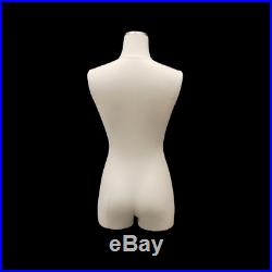 Adult Female Linen White Cover 3/4 Pinnable Dress Form Mannequin Torso with Base