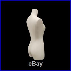 Adult Female Linen White Cover 3/4 Pinnable Dress Form Mannequin Torso with Base