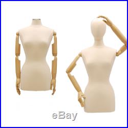 Adult Female Mannequin Dress Form Torso with Flexible Arms & Round Metal Base