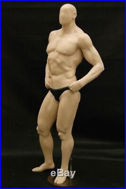 Adult Men's Fitness Muscular Body Builder Fiberglass Fleshtone Mannequin