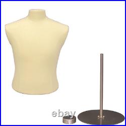 Adult Men's Torso Shirt Dress Form Mannequin Torso with Round Metal Base