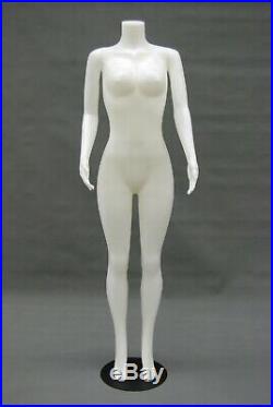 Adult Standing Headless Female Brazilian Plastic White Mannequin with Base