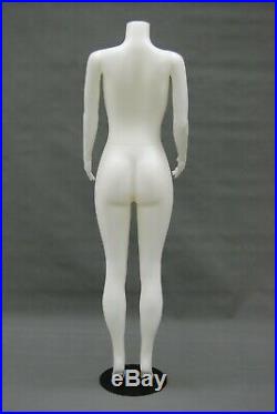 Adult Standing Headless Female Brazilian Plastic White Mannequin with Base