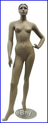 African American Female Full Body Realistic Mannequin with Molded Hair