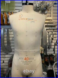 Alva by Alvanon Men's Sz 40, 2005 Professional Dress Form Full Body. Made in USA