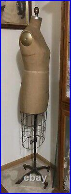 Antiq Victorian Palmenburg Cavanaugh Dress Form Mannequin Display adjusts 6'-16