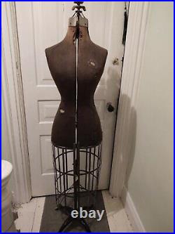 Antique Acme Dress Form With Collapsible Cage & Cast Iron Feet Patent 1908-1914
