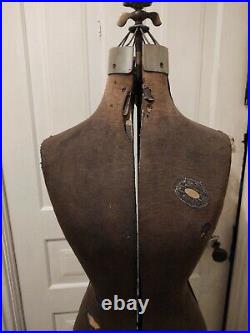Antique Acme Dress Form With Collapsible Cage & Cast Iron Feet Patent 1908-1914